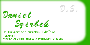 daniel szirbek business card